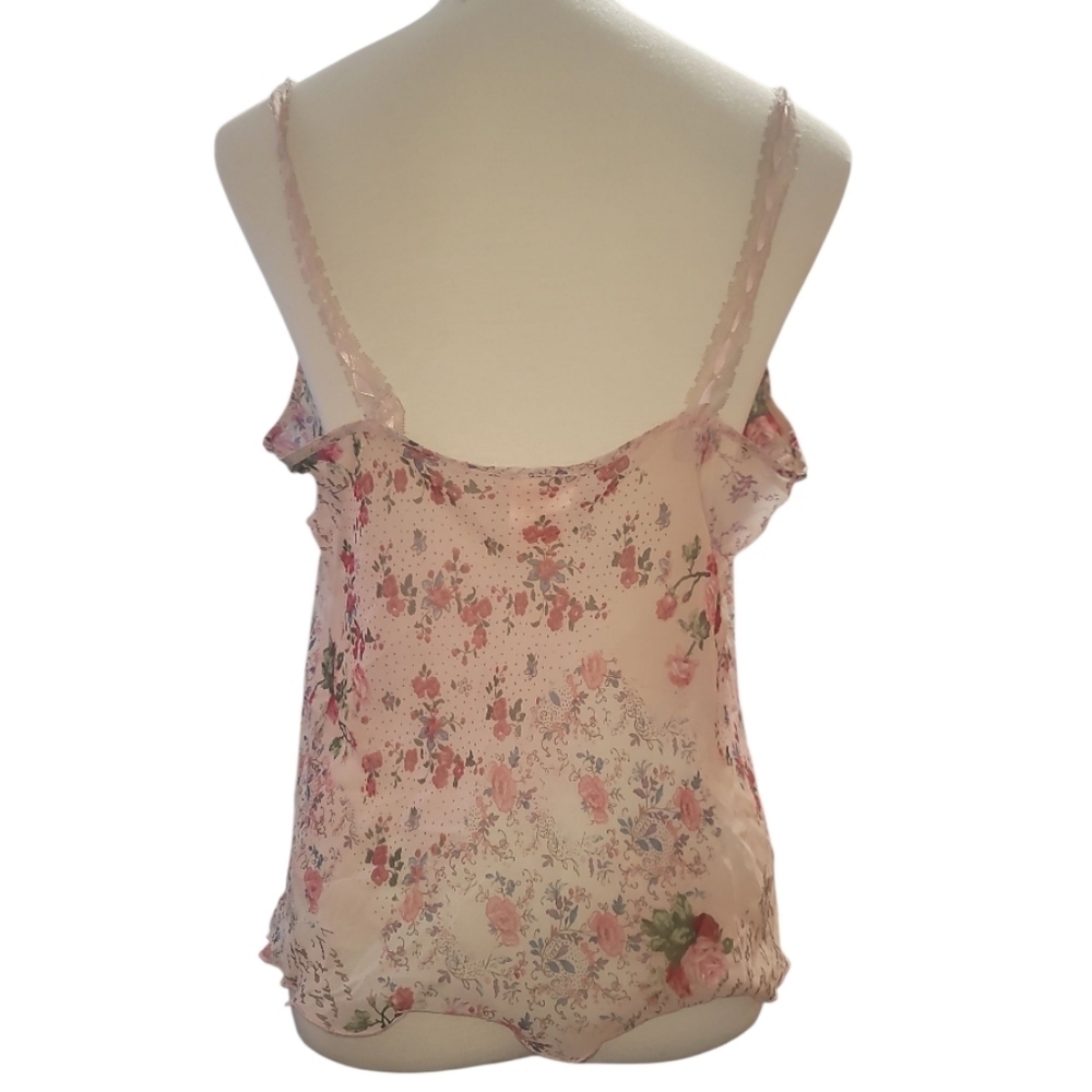 Secret Treasures Pink floral cottagecore tank top Chemise prairiecore Medium - Picture 5 of 9